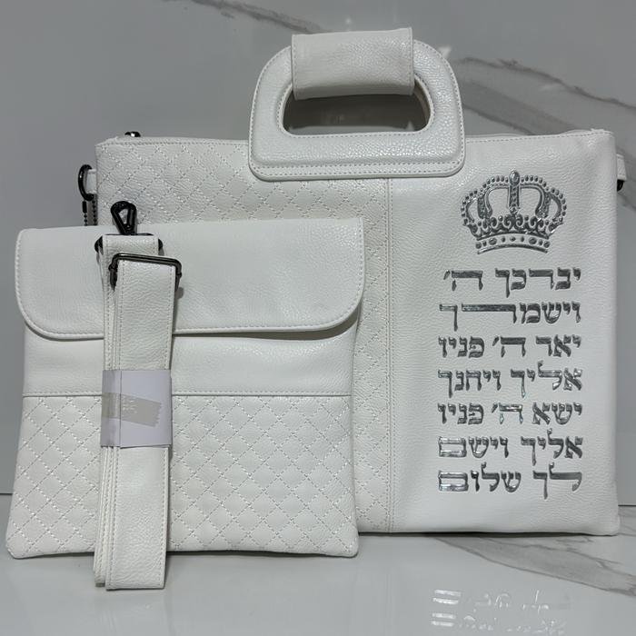 תיק ידית דגם יברכך מבד דומי עור